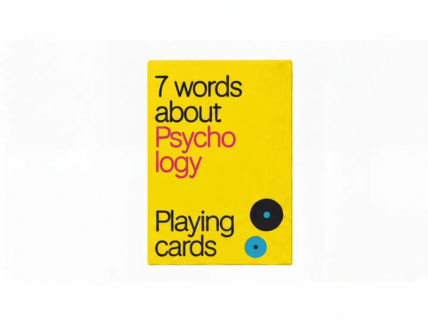 Animated 7words psychology playing card box on a white background
